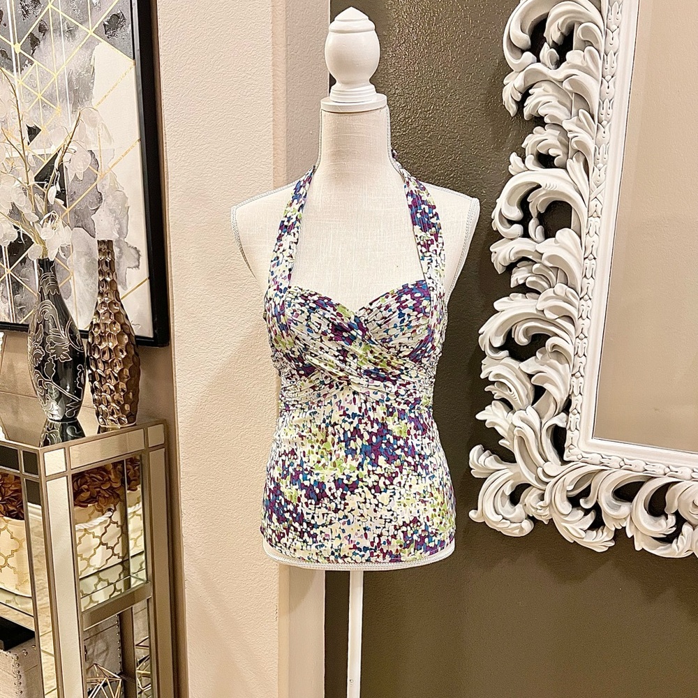 BEBE Printed Halter Top XXS
